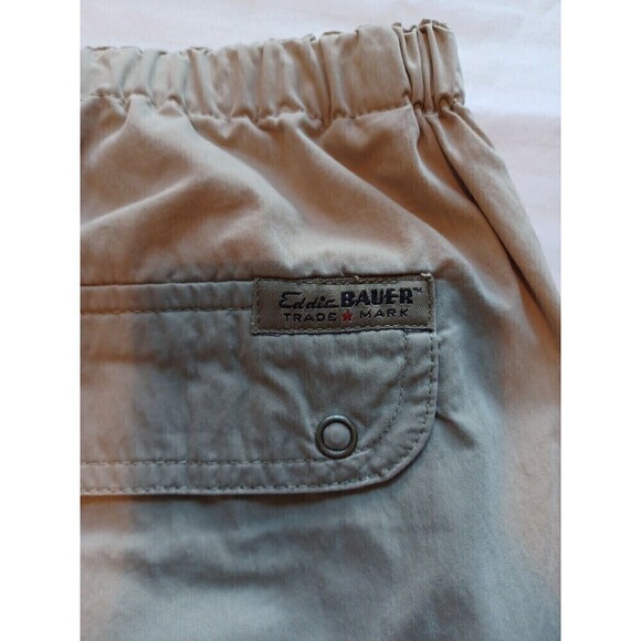 Eddie Bauer women's khaki capri pants M cotton nylon drawcord pockets outdoor - Picture 5 of 11